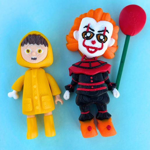 👹 Flexi Pennywise y Georgie Con Diorama set・Archivo 3D para