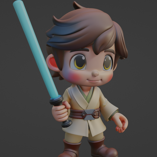🎨 Chibi Luke Skywalker・ OBJ File for 3D printing・Cults