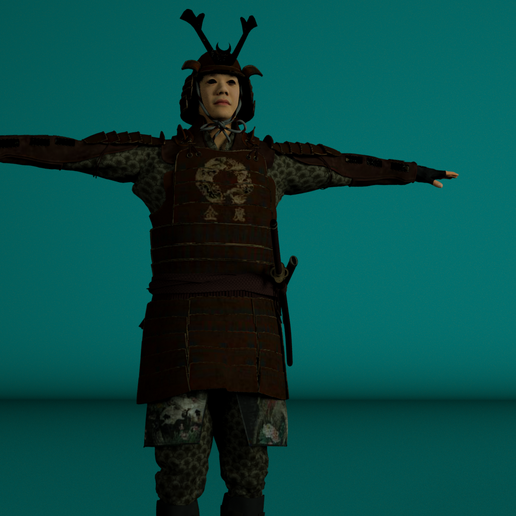 🗡️ Samurai Rigged・Free 3D File for ・Cults