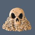 skull_lamp_01.jpg STL file Skull on Rocks・3D print design to download