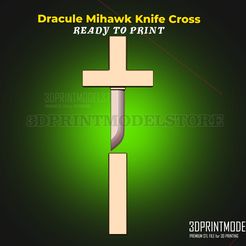 Dracule_Mihawk_Knife_Cross_3d_print_model_stl_file_01.jpg 3D-Datei Kogatana-Messer Cross Mihawk Waffe - One Piece Live Action・3D-druckbares Design zum Herunterladen