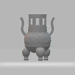 1.png STL file Chinese Ding Furnace Incense・3D print design to download