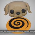 art-temp-3-copie-copy.jpg Cute Puppy with Frisbee - Pop Style 3D Print Model