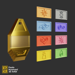 Final1.png Archivo STL Digimon Emblem/ Crest Necklace (Pack)・Modelo para descargar y imprimir en 3D