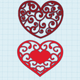 stencils-hearts-set-of-2.png Stylized heart stencil, printable heart decor, Set of 2 pcs