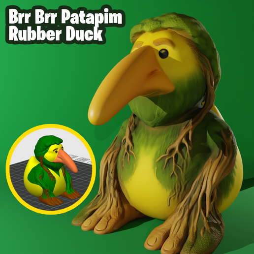 🦆 Rubber Duck - Brr Brr Patapim from Italian Brain Rot・ 3MF File for 3D ...