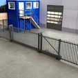 Fence-with-automatic-sliding-gate-1.jpg Permanent Fence Set – Modular Panels, Posts & Gates (Pedestrian, Double & Motorized Sliding Gates) 1:14 Scale