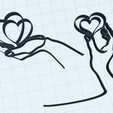hand-with-2-hearts-outline-2.png Hand holding heart in heart, outline, continuous line, love symbol