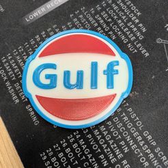 Gulf-Oil.jpg Morale Patch, Emblem GULF Oil classic car
