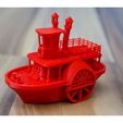 cee2370d4da66b67588334c2b9f38b19_preview_featured.jpg Descargar archivo STL gratis Antiguo bote a vapor de rueda de paletas con soporte de exhibición (visual benchy)・Modelo para la impresora 3D
