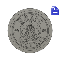 STL00589-1.png Basic Witch - Blank for making vacuum formed molds
