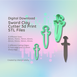 Cover-11.png Sword Clay Cutter - STL Digital File Download- 8 sizes and 2 Cutter Versions