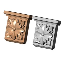 Flower-onlay-decorative-corbel-00.jpg STL file Neoclassical decorative flower corbel and bracket 3D print model・Design to download and 3D print