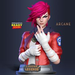 Vi_Arcane_up.jpg Файл 3D Vi bust - Arcane Fanart・3D-печатная модель для загрузки