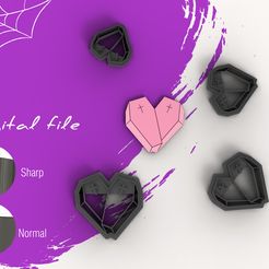 1.jpg Fichier STL Coffin Heart Halloween Clay Cutters | Digital STL File | 5 Sizes | 2 Versions de Cutter・Modèle à télécharger et à imprimer en 3D