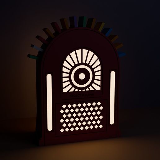 Jukebox Switch Game Card Holder - 14 Cards Fan Out Like a Crown, Glows With a Tealight