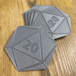 2.jpg Free STL file D20 Coasters・3D printable model to download