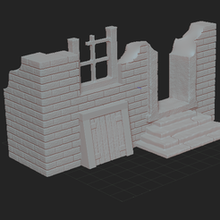 2.PNG Archivo STL gratis casa en ruinas・Plan de la impresora 3D para descargar