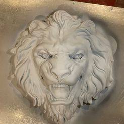 IMG_6233-2.jpg STL file Lion head bas-relief・3D printable model to download, alem3dstudio