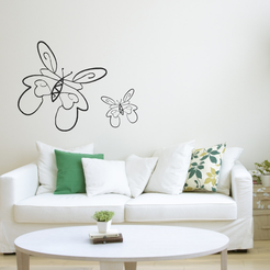 Thin-line-butterfly-display.png Archivo STL gratuito Mariposa de líneas finas - Decoración de pared・Idea de impresión 3D para descargar