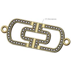 Diamond-Bvlgari-Parentesi-bracelet-charm-00.jpg Fichier STL Bracelet à breloques et pendentifs de la marque Diamond Fashion Modèle d'impression 3D・Modèle à télécharger et à imprimer en 3D
