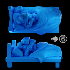 cover-sleeping_pack_SF_2.png STL file Sleeping Space Marine (Space Wolf)・3D printer design to download