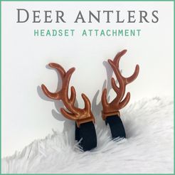IMG_4990.jpg Deer Antlers for Headset / Headphone Attachment / Accessory