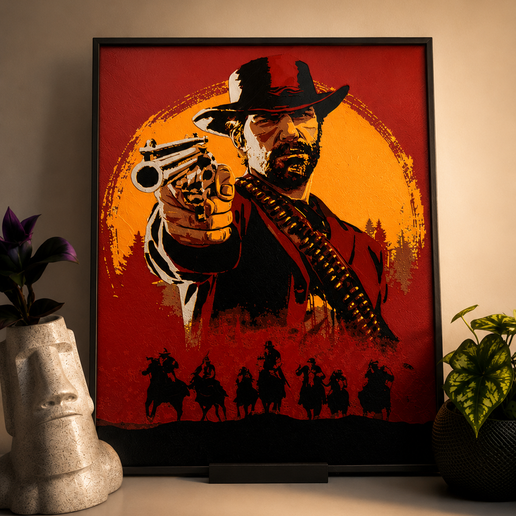 Red Dead Redemption – Cowboy 3D Layered Wall Art / Shadow Box