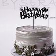 5.jpg Archivo STL Adorno de tarta de feliz cumpleaños・Modelo para descargar e imprimir en 3D