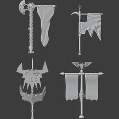 Untitled-2.jpg Free STL file Warhammer 40k Banner set 1・Template to download and 3D print