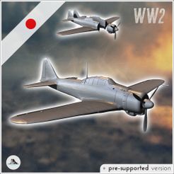 1-PREM.jpg STL file Mitsubishi A6M Zero Zeke - World War Two Second Front Campaign Tabletop Mini Japan Japanese Asia・3D printing model to download