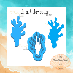 Coral 4 clay cutter STL FILE iM See > S “mm We STL file Coral clay cutter | Sea animal clay cutter | Summer clay cutter | Polymer clay tool | Clay cutter | Cookie cutter・3D printing idea to download, Printycutters