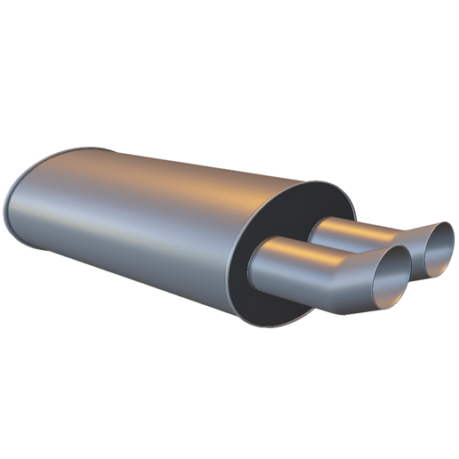 🚗 Dual Tip Car Exhaust Muffler・ STL File for 3D printing・Cults