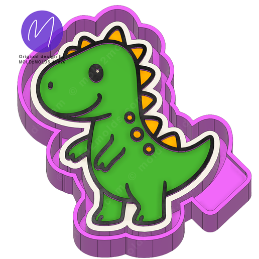 Cartoon Dino Dinosaur Freshie STL Mold Housing