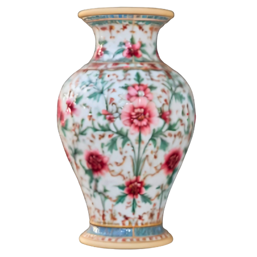 Antique Chinese Floral Vase - 3D model önizlemesi