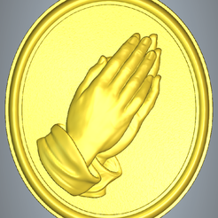 praying-hands-medallion.png STL file Praying hands medallion stl・3D print model to download