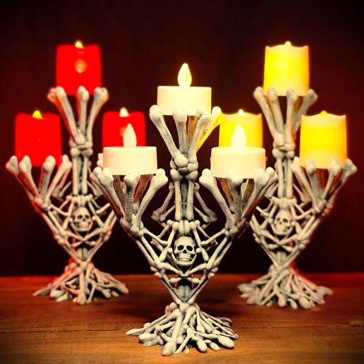 2222.jpg Bone electronic tea light candle holder Decor