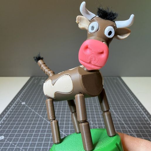 🐄 Bulls on Spring - Fun 3D puppet・ 3D File for 3D printing・Cults