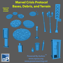 Marvel Crisis Protocol Bases, Debris, and Terrain BIT) Tao ™ ee AAU) www.npusa.org www.powersourcing.net Marvel Crisis Protocol Bases, Debris, and Terrain - pack 2
