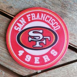 IMG_20200619.jpg Archivo STL gratis Posavasos de los San Francisco 49ers・Plan para descargar y imprimir en 3D