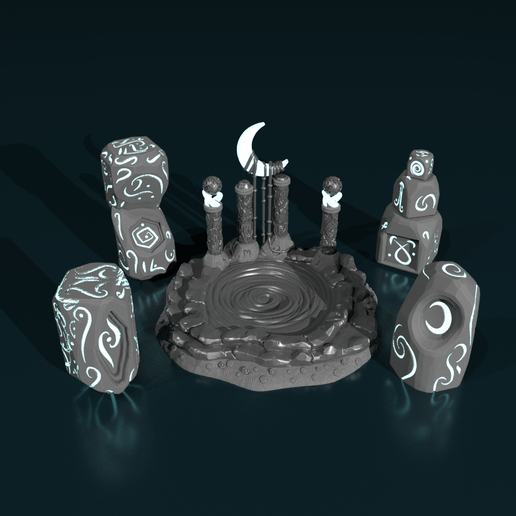 Magical Nightwell and Runic Stones