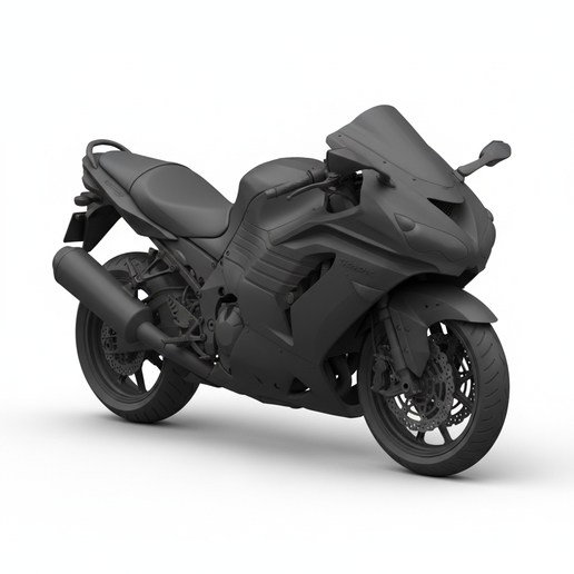 Kawasaki ZX-14R stretched swingarm bike STL, scrambler STL, 1:32 motorcycle, print ready motorcycle STL, motorcycle statue, motorcycle lamp STL, inline 4 motorcycle STL, track bike STL, motorcycle miniature, street bike STL, motorbike STL, streetfighter m