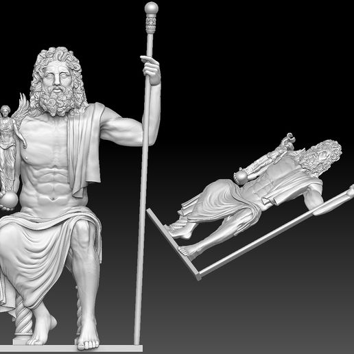 5.jpg Зевс Энтронированный Бас-Рельеф STL модель для ЧПУ и 3D печати