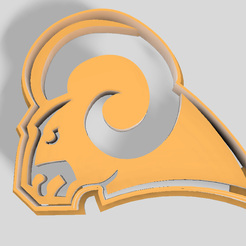 STL file LA Rams Logo Helmet with Wordmark Plaque - Wall Hangable