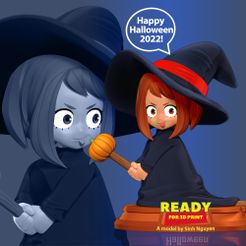 READY. | FORSDPRINT | Wnty by Sinh Nguyen 3D-Datei Hexe chibi・3D-druckbares Design zum Herunterladen