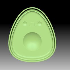 Avocadoo-VACUUM-PIECE.jpg Fichier STL MOULE POUR BOMBE DE BAIN À L'AVOCAT・Objet pour impression 3D à télécharger