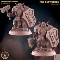 230520-21-Dwarf_Captain.jpg Файл 3D Капитан гномьей гвардии Две модели・Идея 3D-печати для скачивания