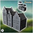 1-PREM.jpg Set of three medieval half-timbered houses with tiled roofs (1) - Medieval Gothic Feudal Old Archaic Saga 28mm 15mm RPG