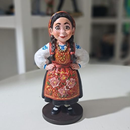 3d cartoon sculpture inspired of a tradicional minho female farmer (Portugal)