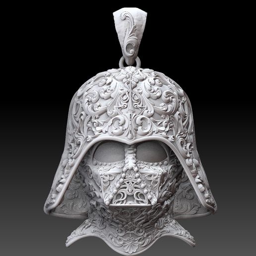 8.jpg Pendentif casque ornemental Dark Vador - Modèle 3D